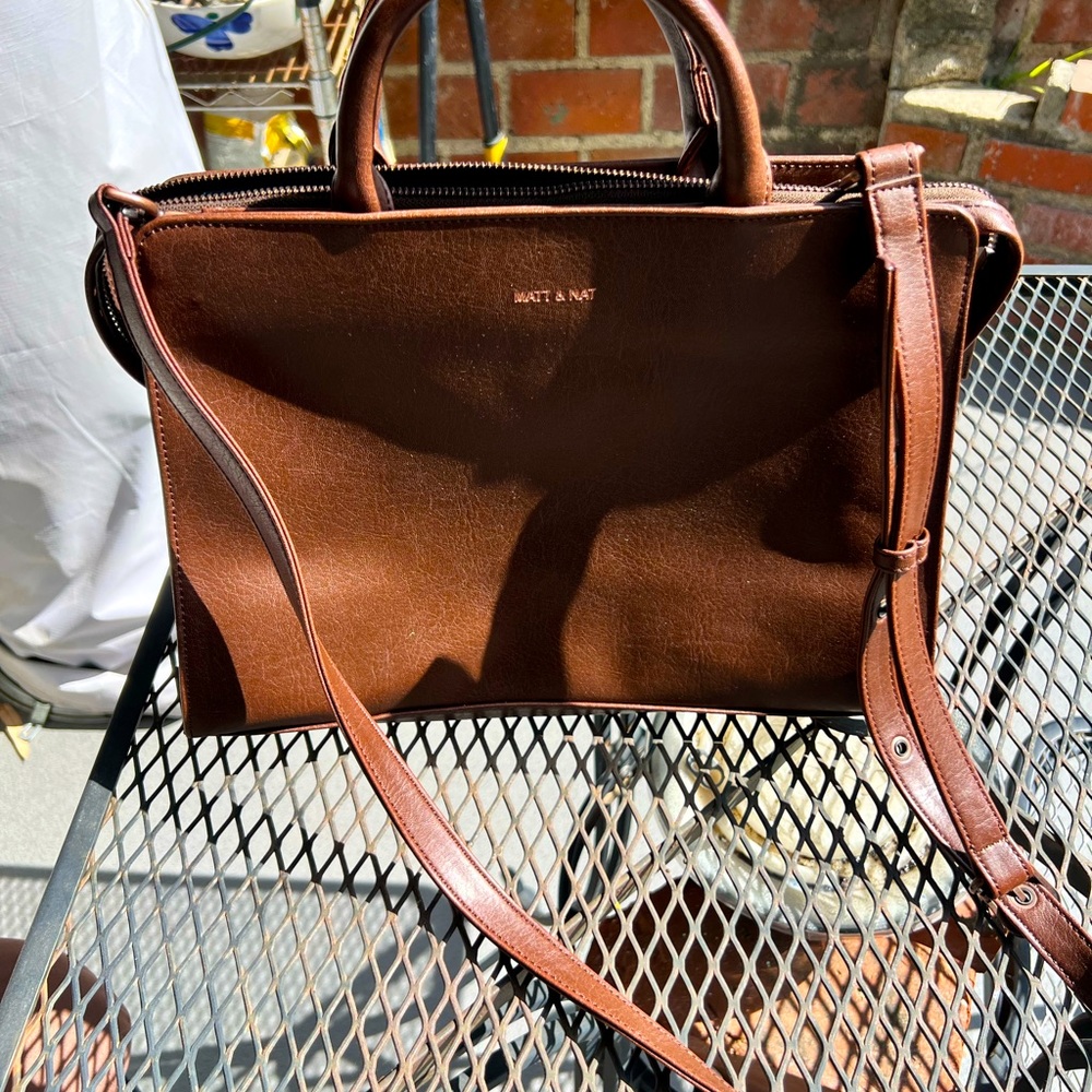 Mat & Nat Vegan Leather Briefcase Tote Bag